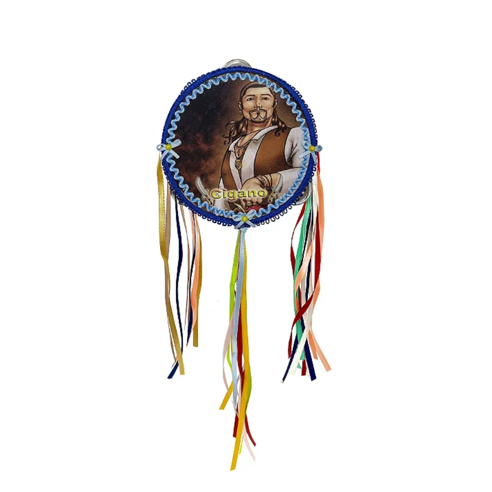 Pandeiro Cigano Decorado Homem Cigano Linha Oriente
