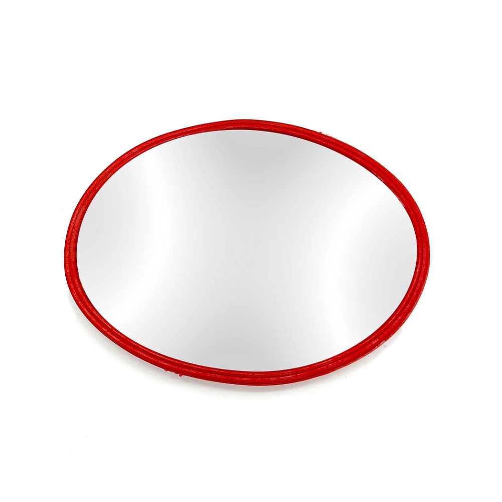 Espelho Oval Vermelho P/ Oferenda Pequeno De Bolso