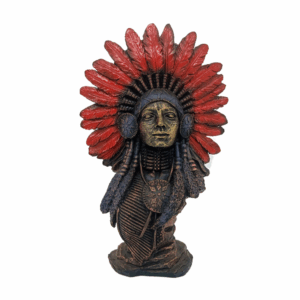 Imagem de Resina Busto estátua Jurema Índia Xamã com cocar