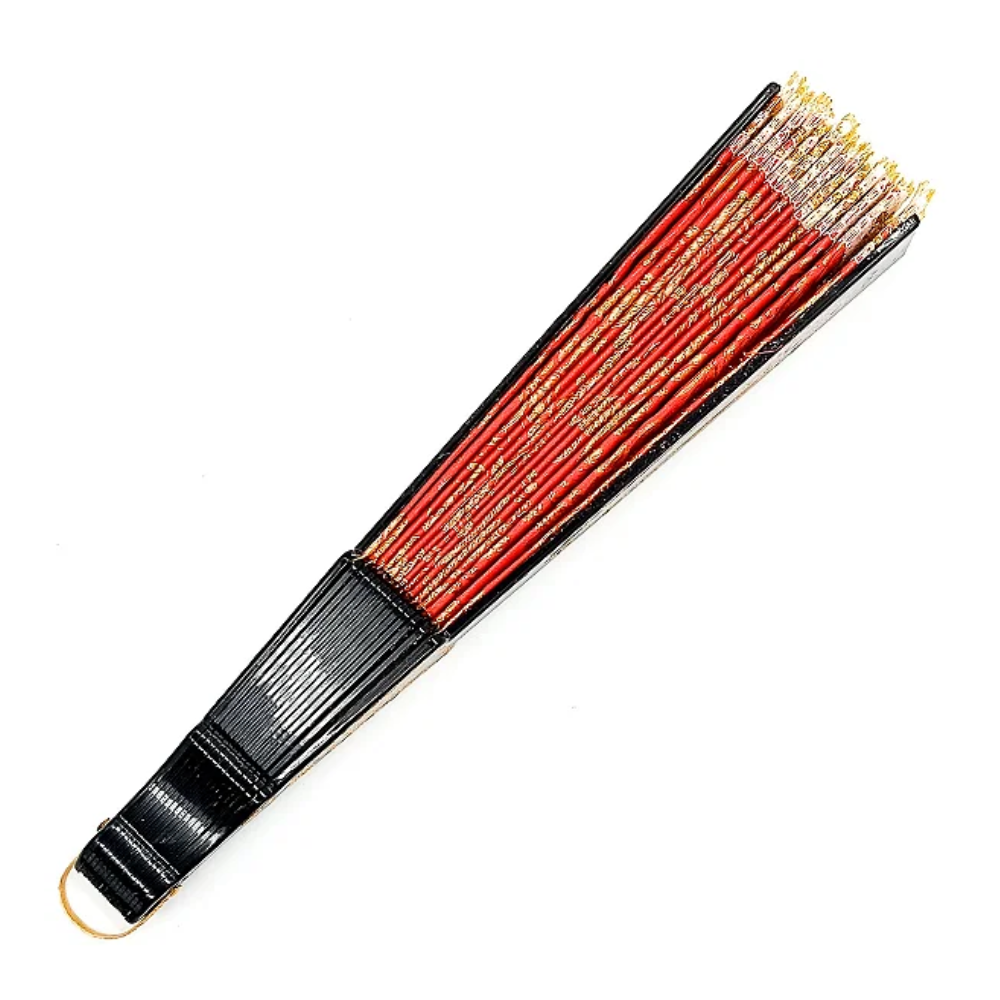 Leque Grande De Luxo Cigana Vermelho Com Renda - Imagem 2
