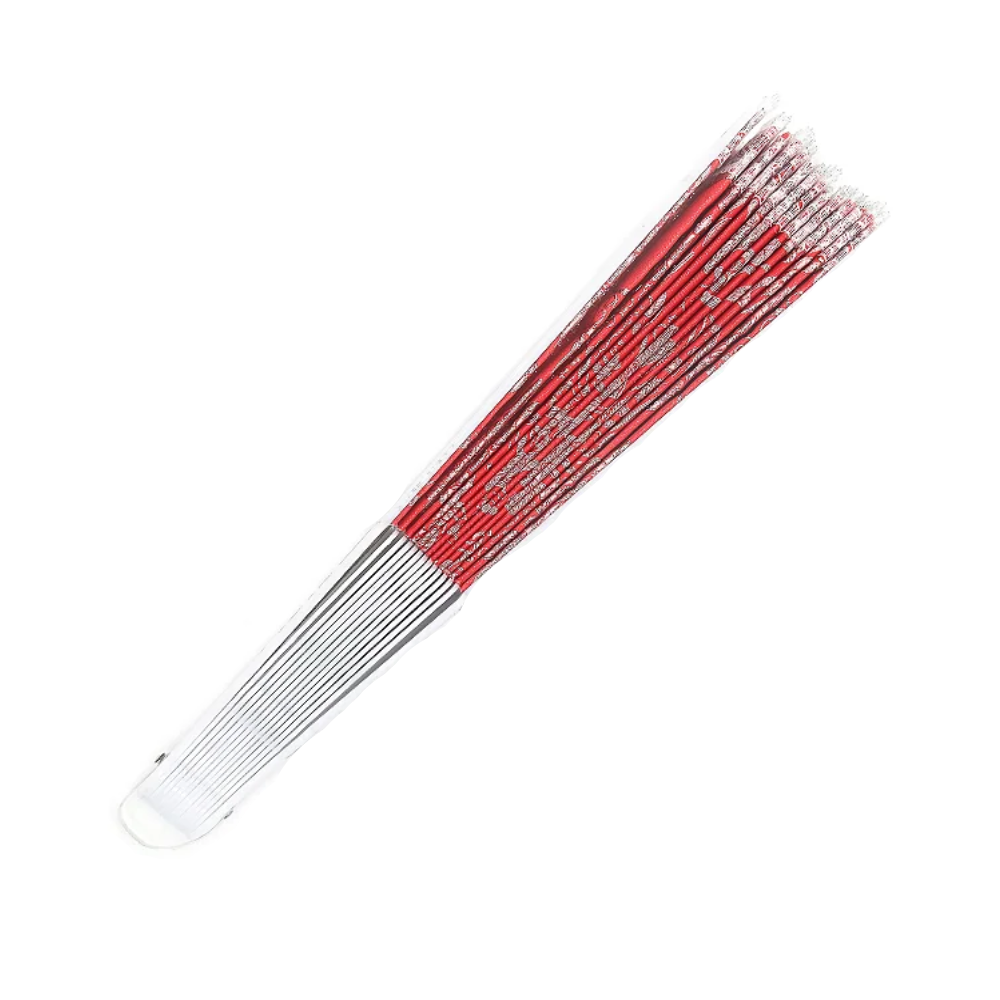 Leque Grande De Luxo Cigana Vermelho/Branco Com Renda - Imagem 2