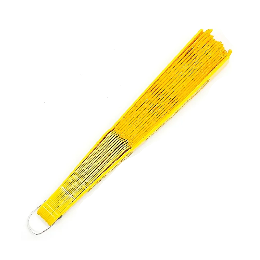 Leque Simples Amarelo Cigana Com Paete E Renda - Imagem 2
