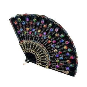 Leque Simples Colorido Cigana Com Paete E Renda