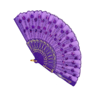 Leque Simples Roxo/Roxo Cigana Com Paete E Renda