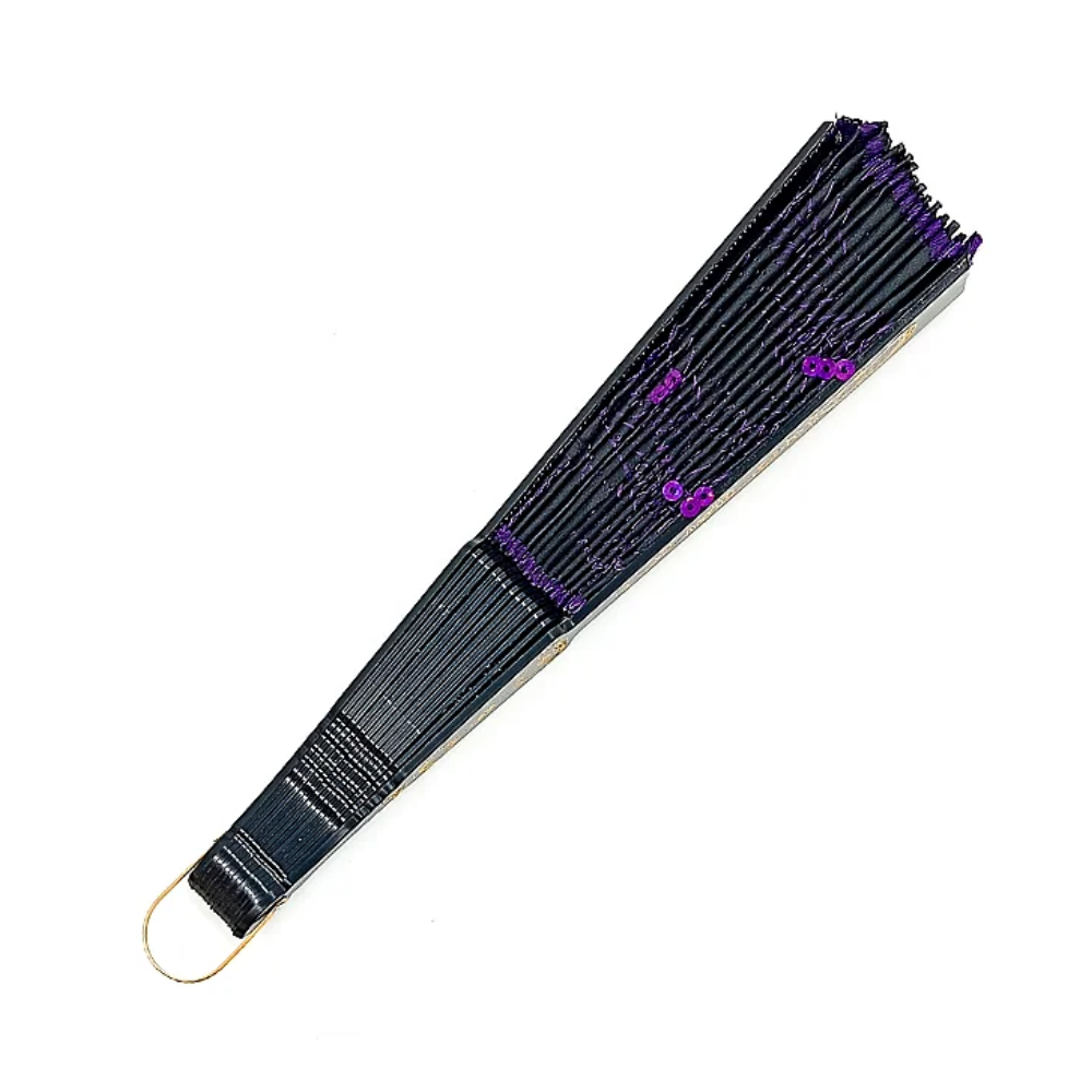 Leque Simples Roxo Cigana Com Paete E Renda - Imagem 2