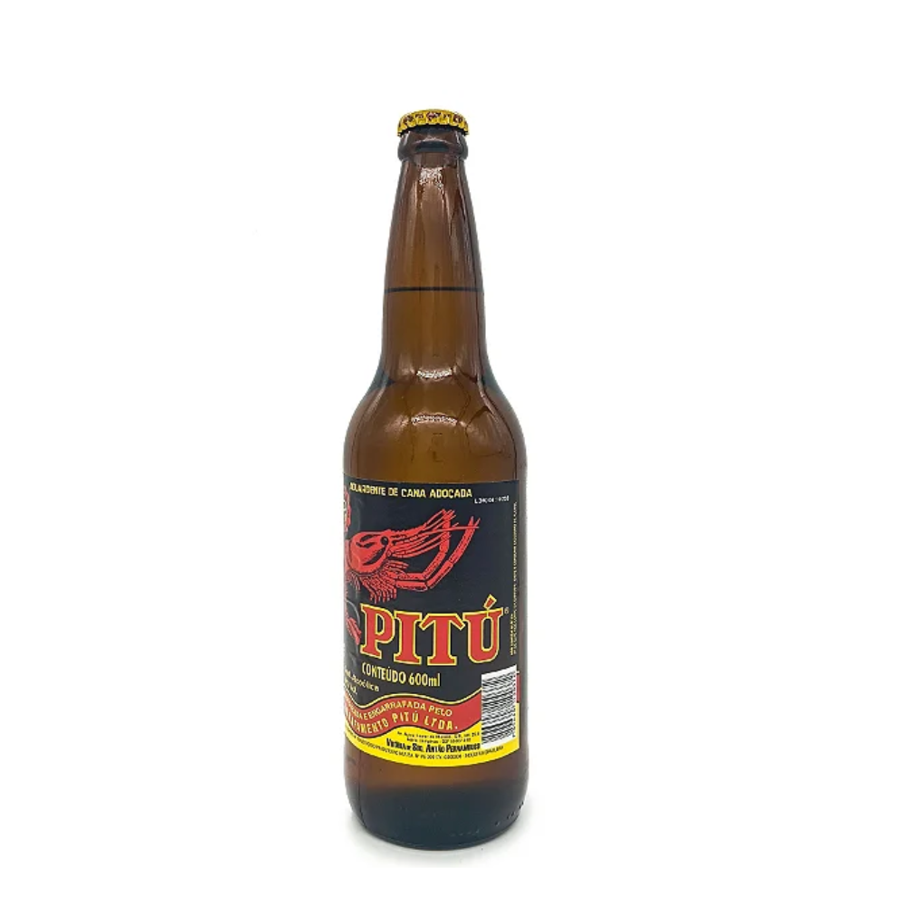 Pinga Cachaça Aguardente De Cana Adoçada Garrafa 600ML Pitú