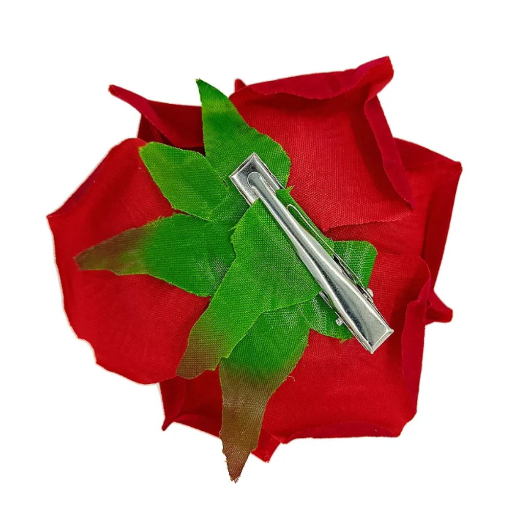 Presilha Rosa Vermelha Flor De Cabelo Para Pombagira Cigana - Imagem 3