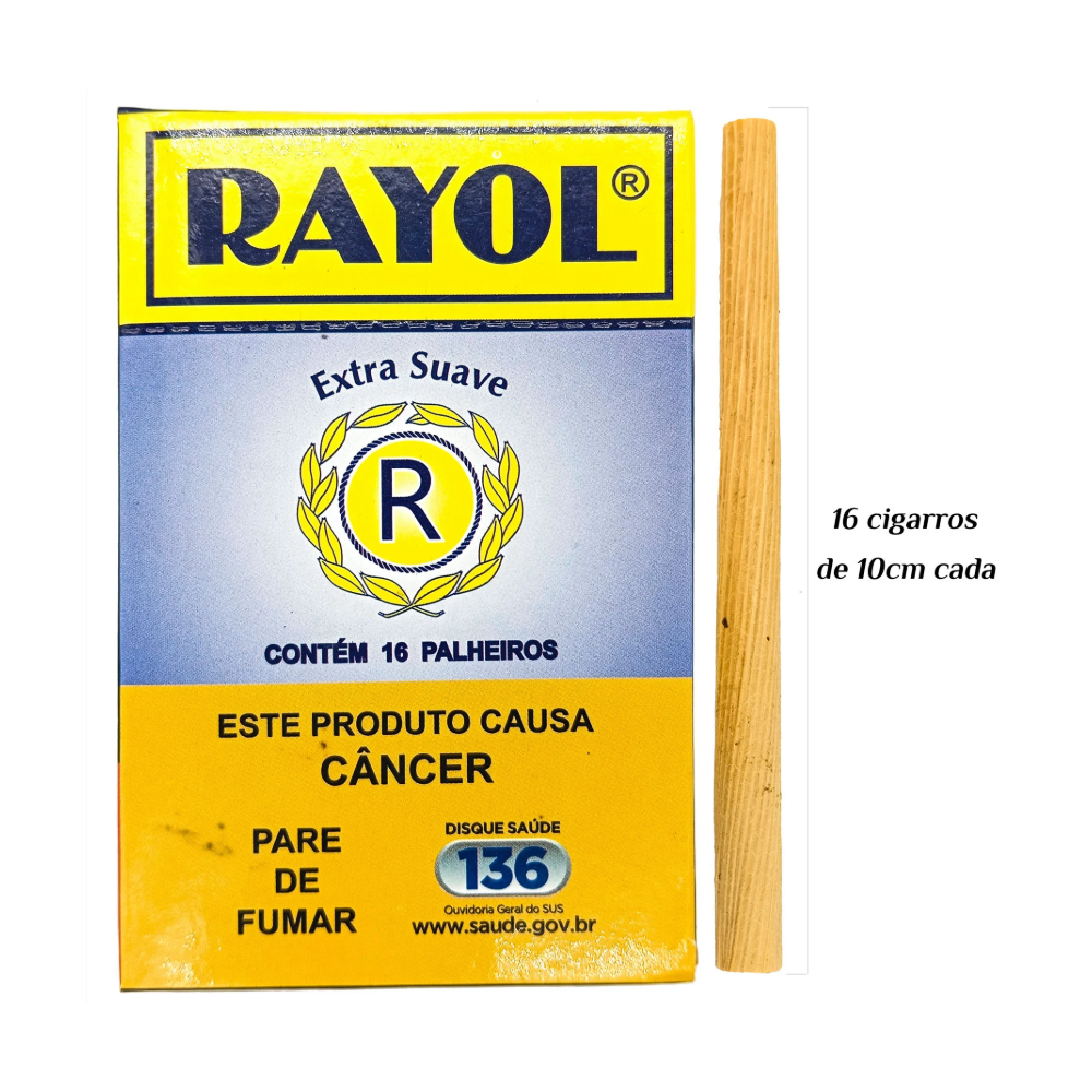 Cigarro De Palha Rayol Palheiro 10Cm Caixa 16Un Extra Suave - Imagem 2