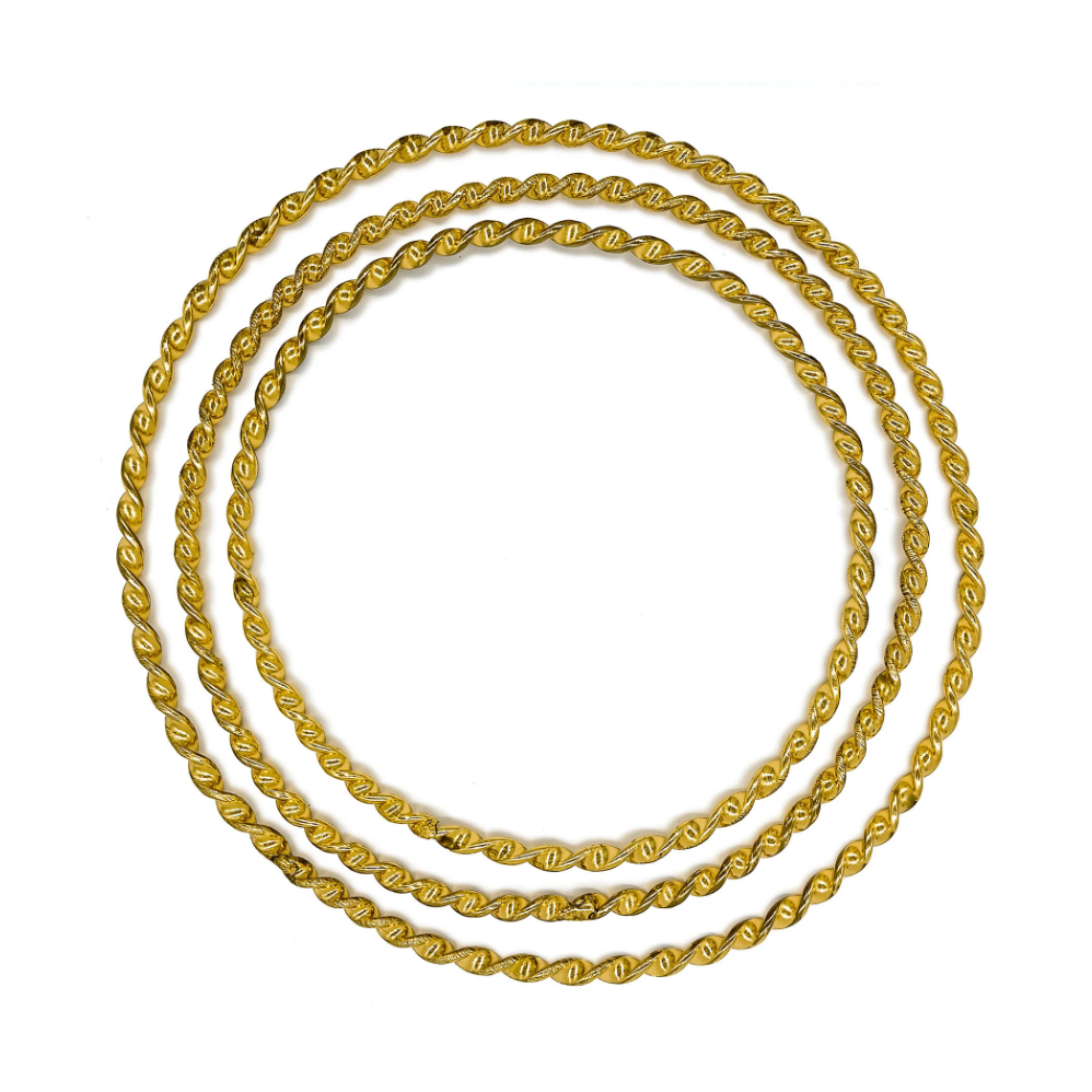 Conjunto Jogo De Ibo Torcido Dourado Kit 3 Idé Para Pescoço