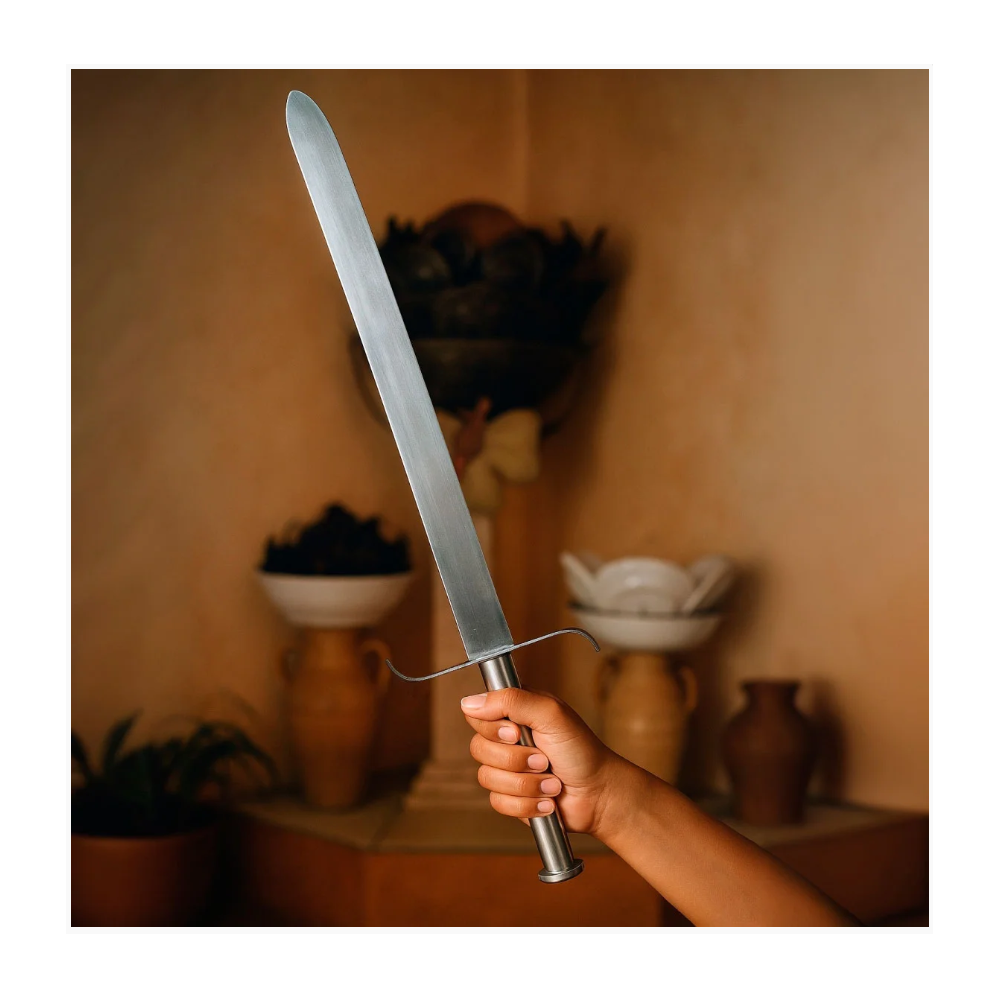 Espada Simples de Metal Lisa Paramento de Iansã ou Ogum - Imagem 3