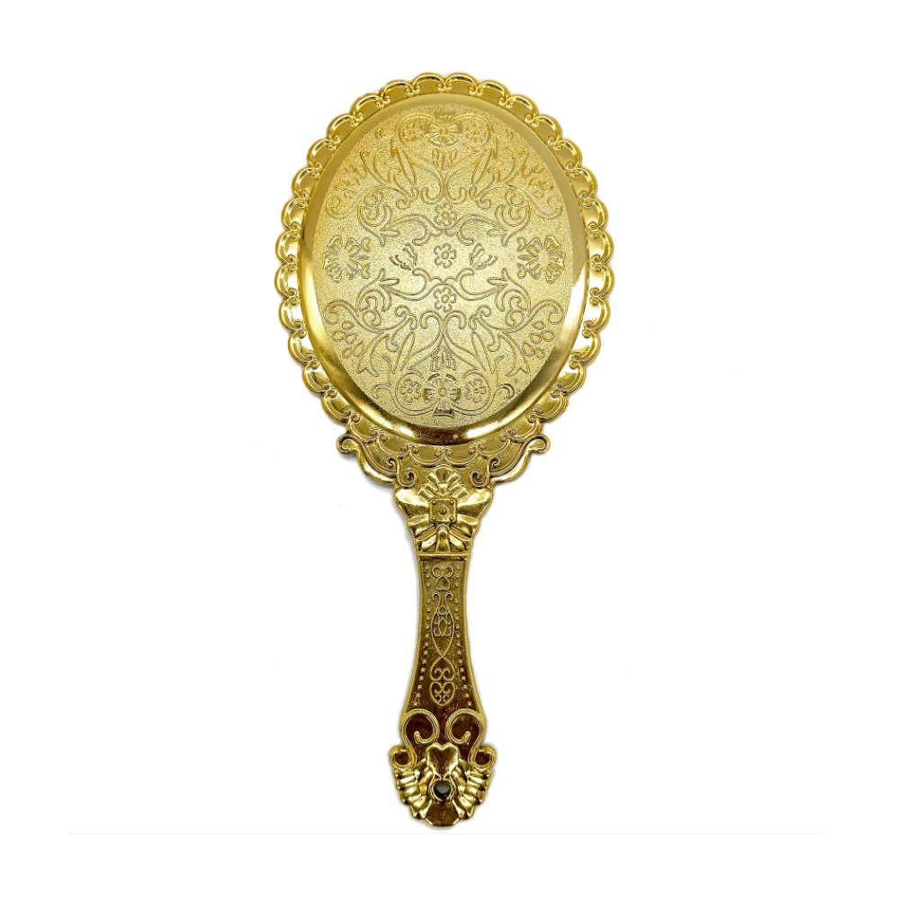 Espelho Abebe Dourado De Mao Provençal Oval Grande - Imagem 2