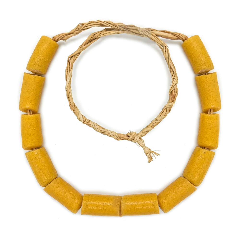 Guia Africana Colar Monjolo De Coral Natural Amarelo