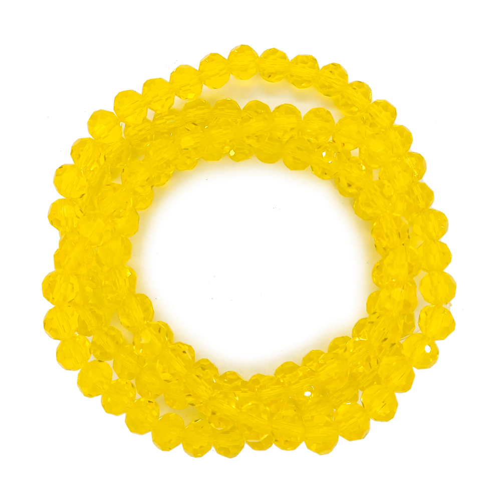 Guia Cristal De Vidro 8MM Amarelo