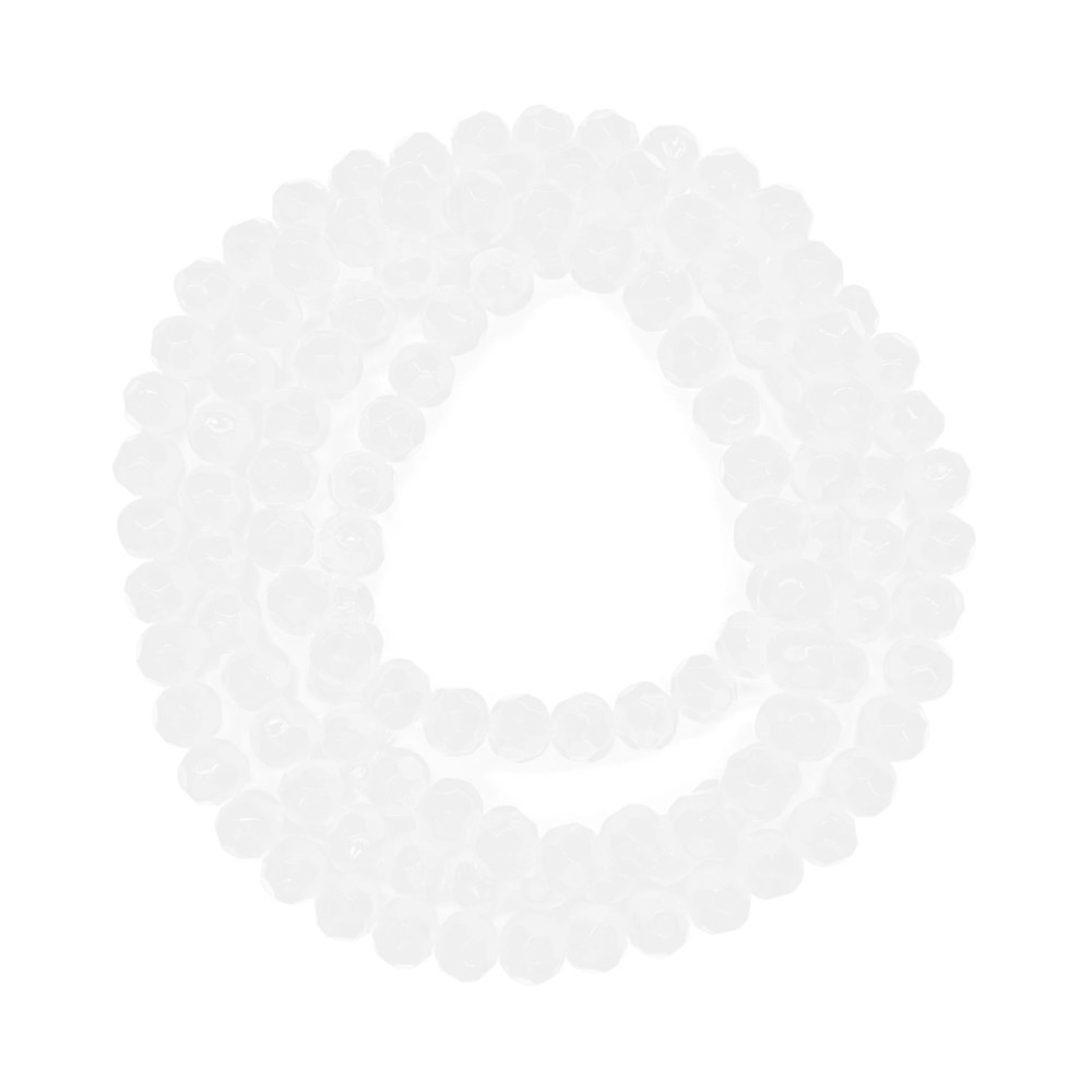 Guia Cristal De Vidro 8MM Branco