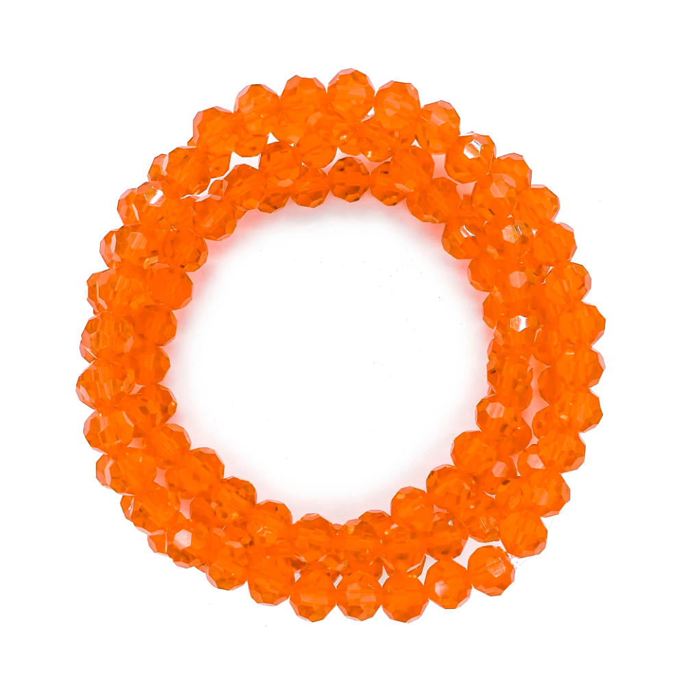 Guia Cristal De Vidro 8MM Laranja