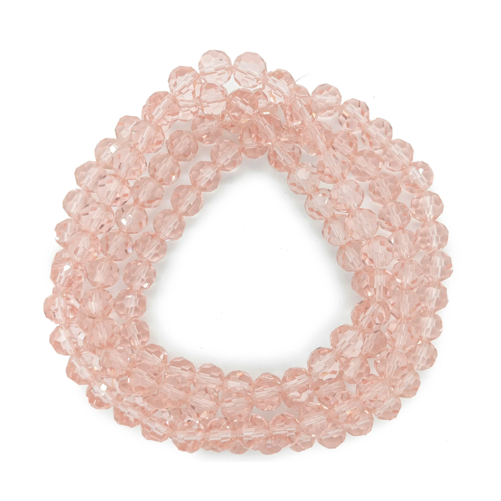 Guia Cristal De Vidro 8MM Rosa Claro
