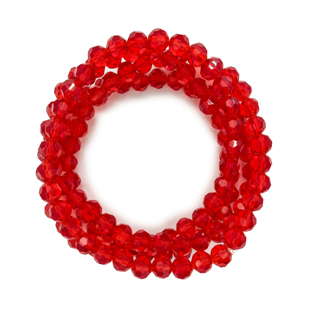 Guia Cristal De Vidro 8MM Vermelho