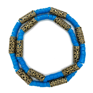 Guia De Coral Africano Azul Com Entremeios Metálicos