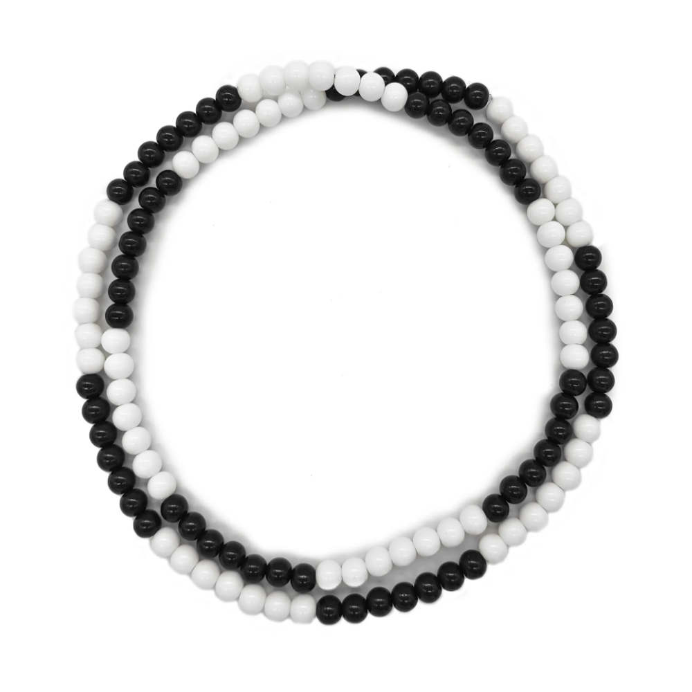 Guia De Porcelana Bolinha Jablonex Branco/Preto