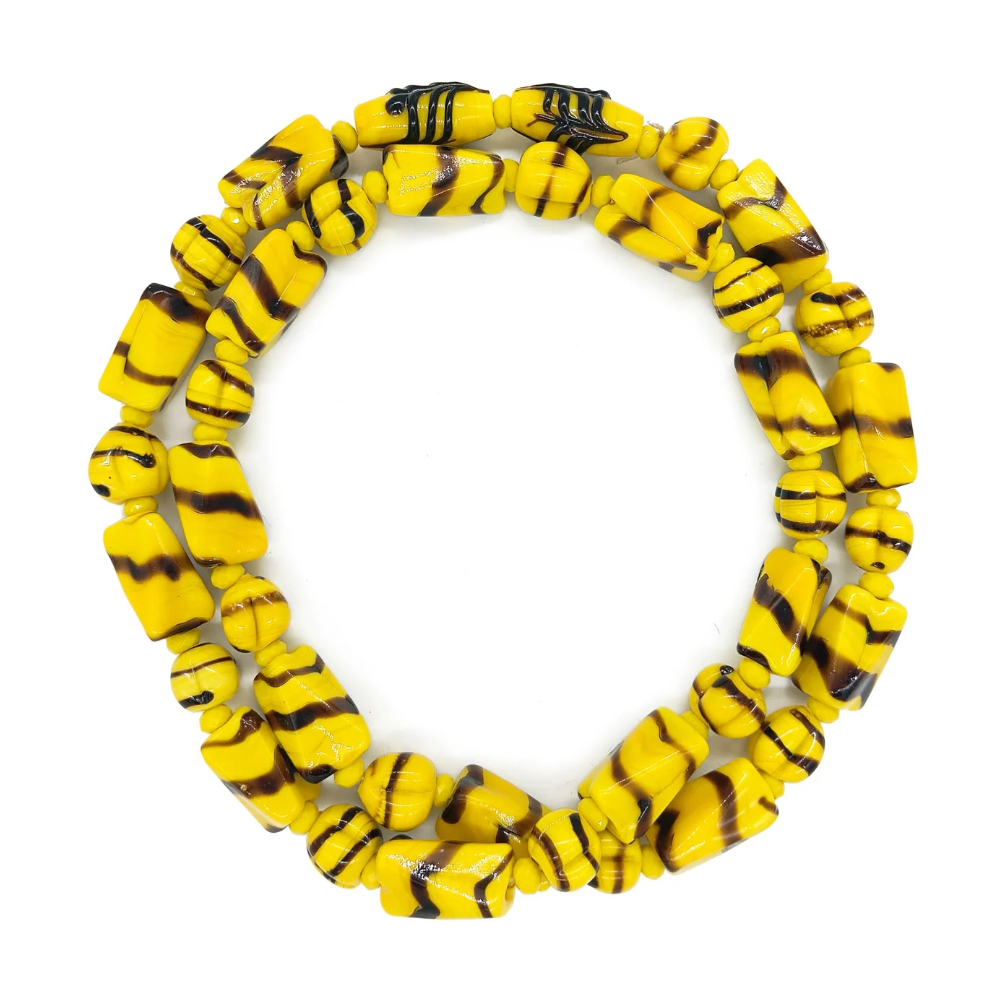 Guia Em Firmas De Murano Candomblé Amarelo/Preto M1