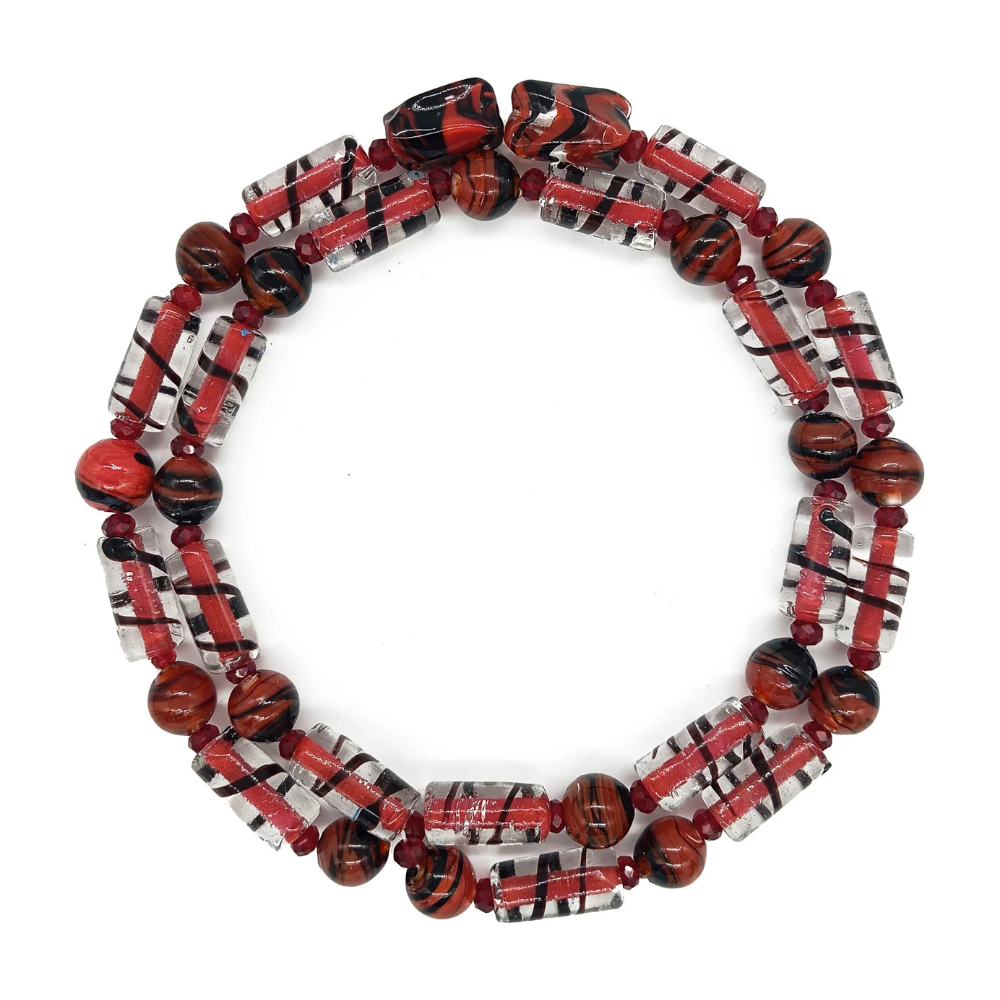 Guia Em Firmas De Murano Candomblé Preto/Vermelho M3