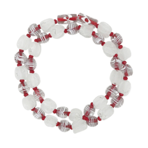 Guia Em Firmas De Murano Candomblé Vermelho/Incolor/Branco M1