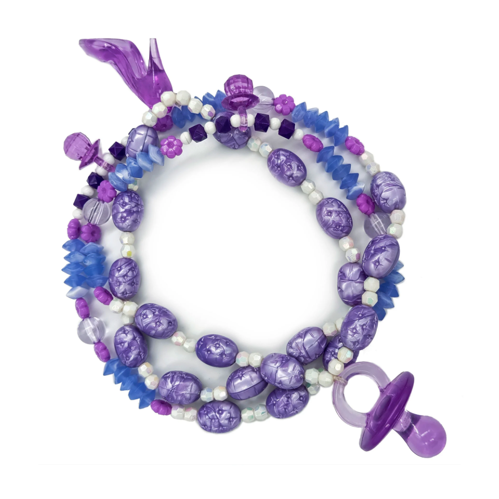 Guia Fio P/ Erê Criança De Umbanda C/ Pingentes Roxo+Chupeta Roxa