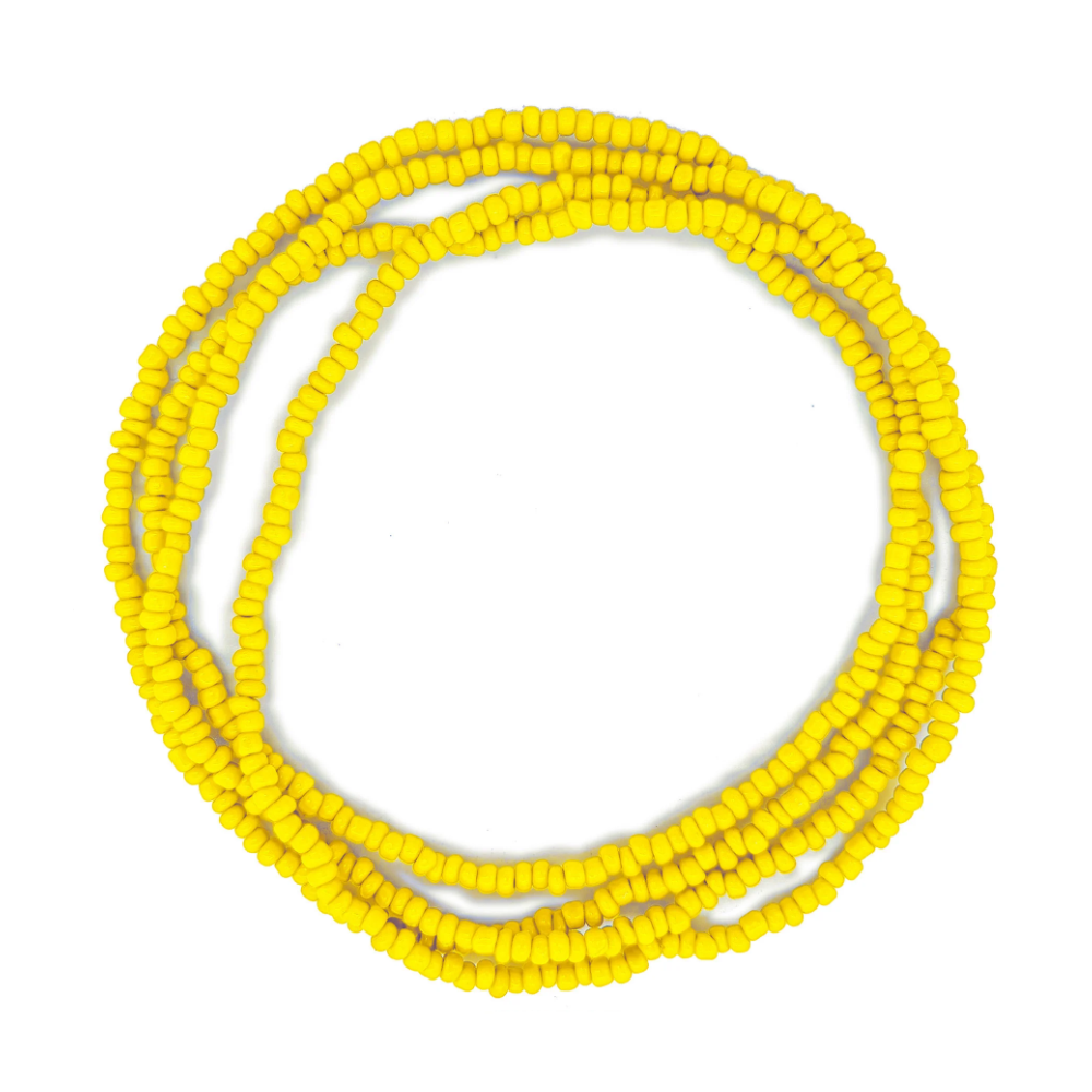 Guia Missanga Amarelo Miçanga Leitosa (60CM)