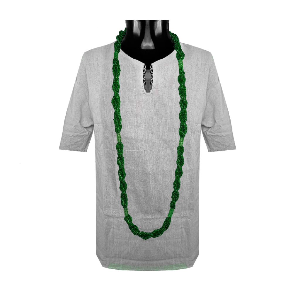Guia Missanga Brajá Torcido Verde Miçanga Transparente 8 Fios com 7 Firmas - Imagem 2