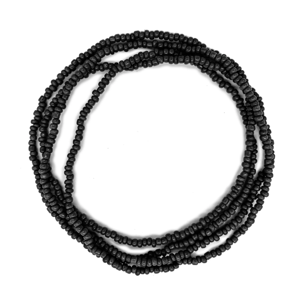 Guia Missanga Preto Miçanga Leitosa (60CM)