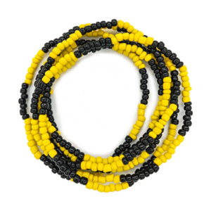 Guia Missanga Preto/Amarelo Miçanga Leitosa (45CM)