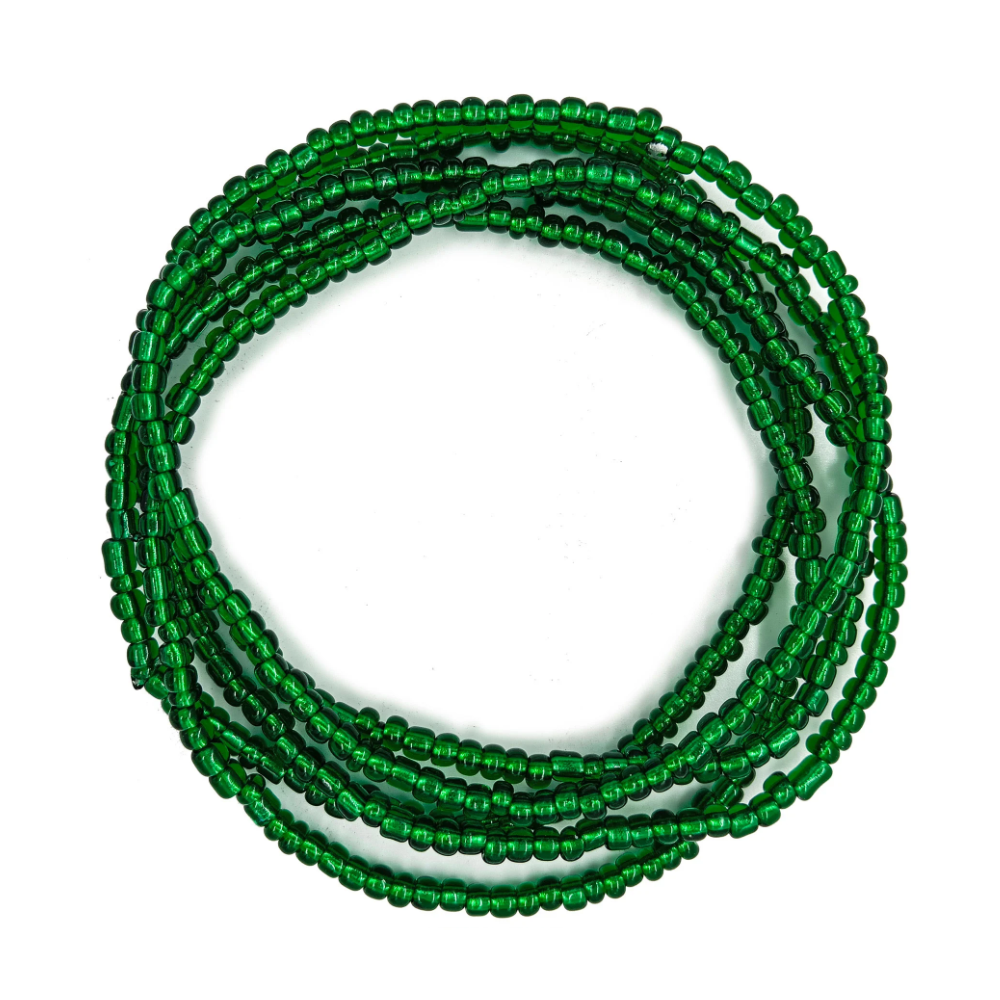 Guia Missanga Verde Miçanga Transparente (45CM)
