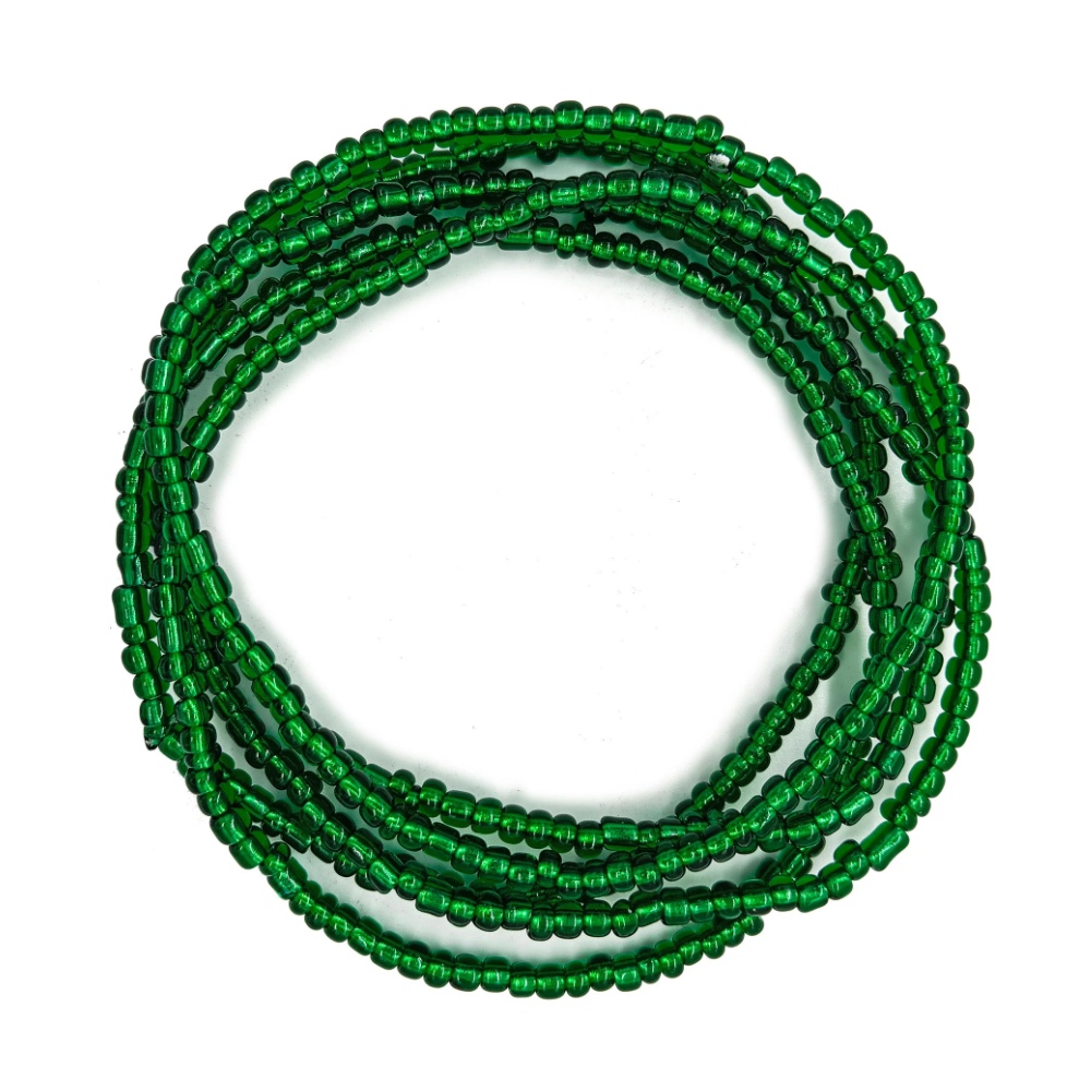 Guia Missanga Verde Miçanga Transparente (60CM)