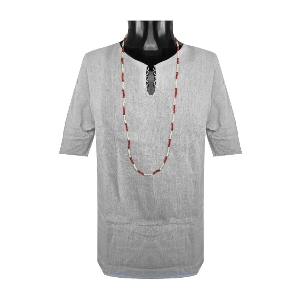 Guia Missanga Vermelho/Branco Miçanga Leitosa (45CM) - Imagem 2