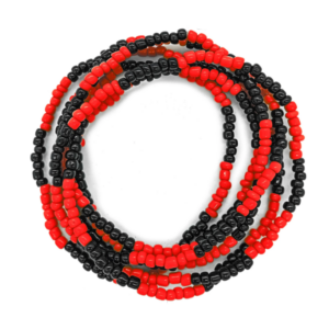 Guia Missanga Vermelho/Preto Miçanga Leitosa (60CM)