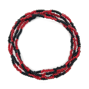 Guia Missanga Vermelho/Preto Miçanga Transparente (60CM)