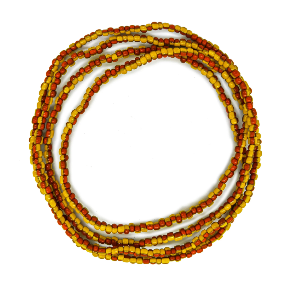 Guia Missanguinha P/ Proteção Miçanga Leitosa Vermelho/Amarelo
