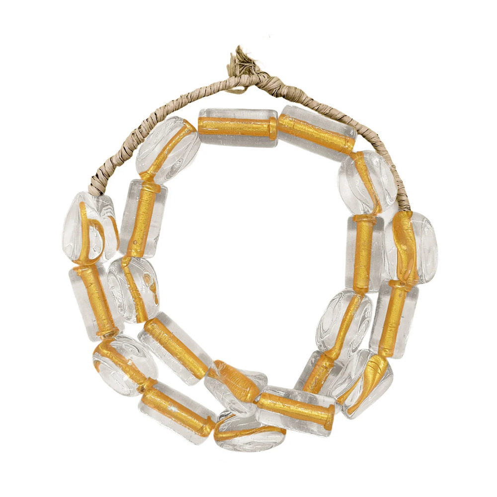 Guia Monjolo Em Firmas De Murano Candomblé Incolor/Dourado M1