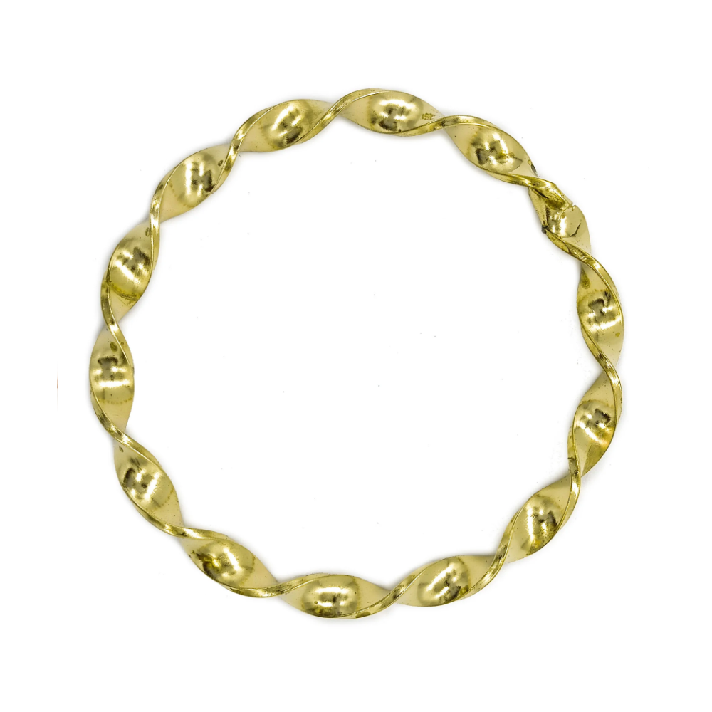 Idé Torcido Grande Argola Arco De Metal Pulseira Dourado