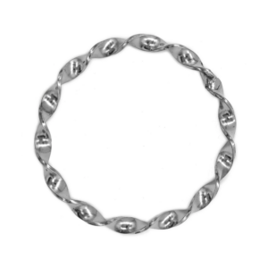 Idé Torcido Grande Argola Arco De Metal Pulseira Prata