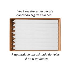KIT 11 Velas Grande 12H De Parafina 1Kg Branco