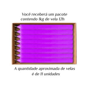KIT 11 Velas Grande 12H De Parafina 1Kg Lilás