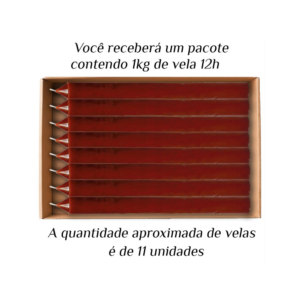 KIT 11 Velas Grande 12H De Parafina 1Kg Marrom