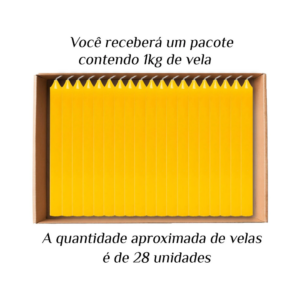 KIT 28 Velas Palito De Parafina 1Kg Amarelo