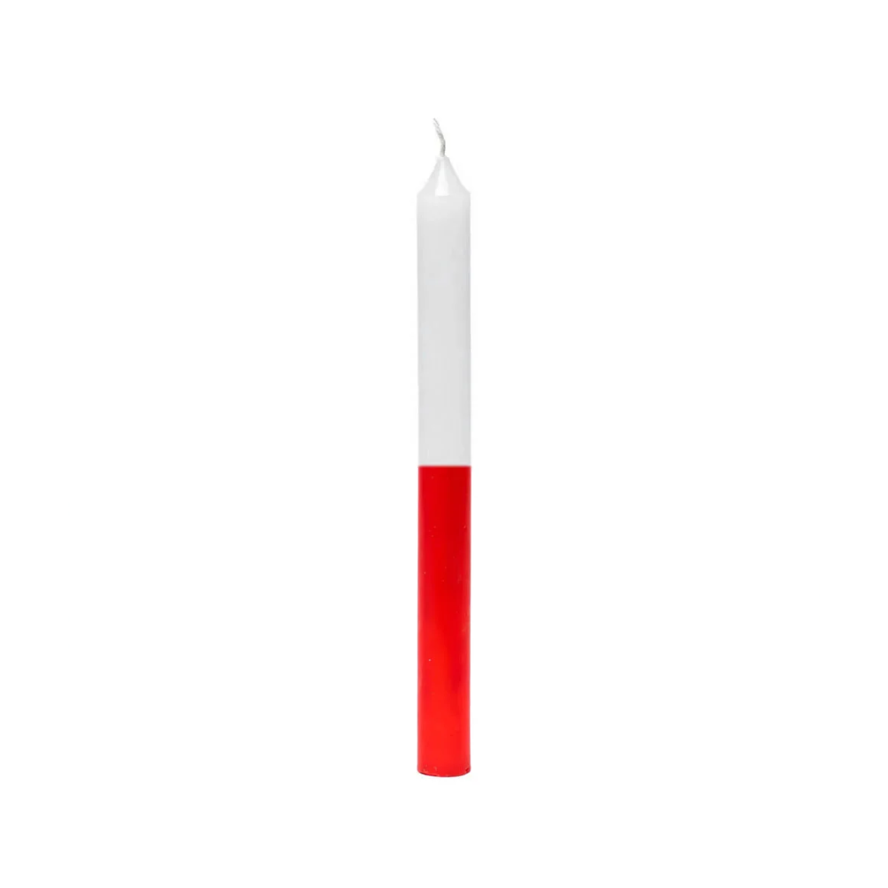 KIT 28 Velas Palito De Parafina 1Kg Branco/Vermelho - Imagem 2