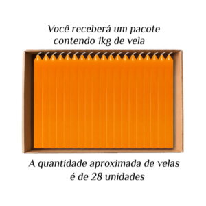 KIT 28 Velas Palito De Parafina 1Kg Laranja