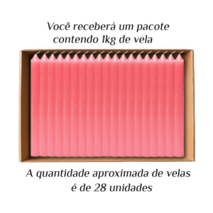 KIT 28 Velas Palito De Parafina 1Kg Rosa
