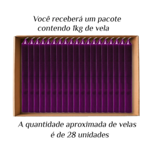 KIT 28 Velas Palito De Parafina 1Kg Roxo