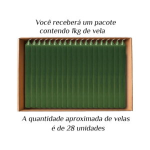 KIT 28 Velas Palito De Parafina 1Kg Verde