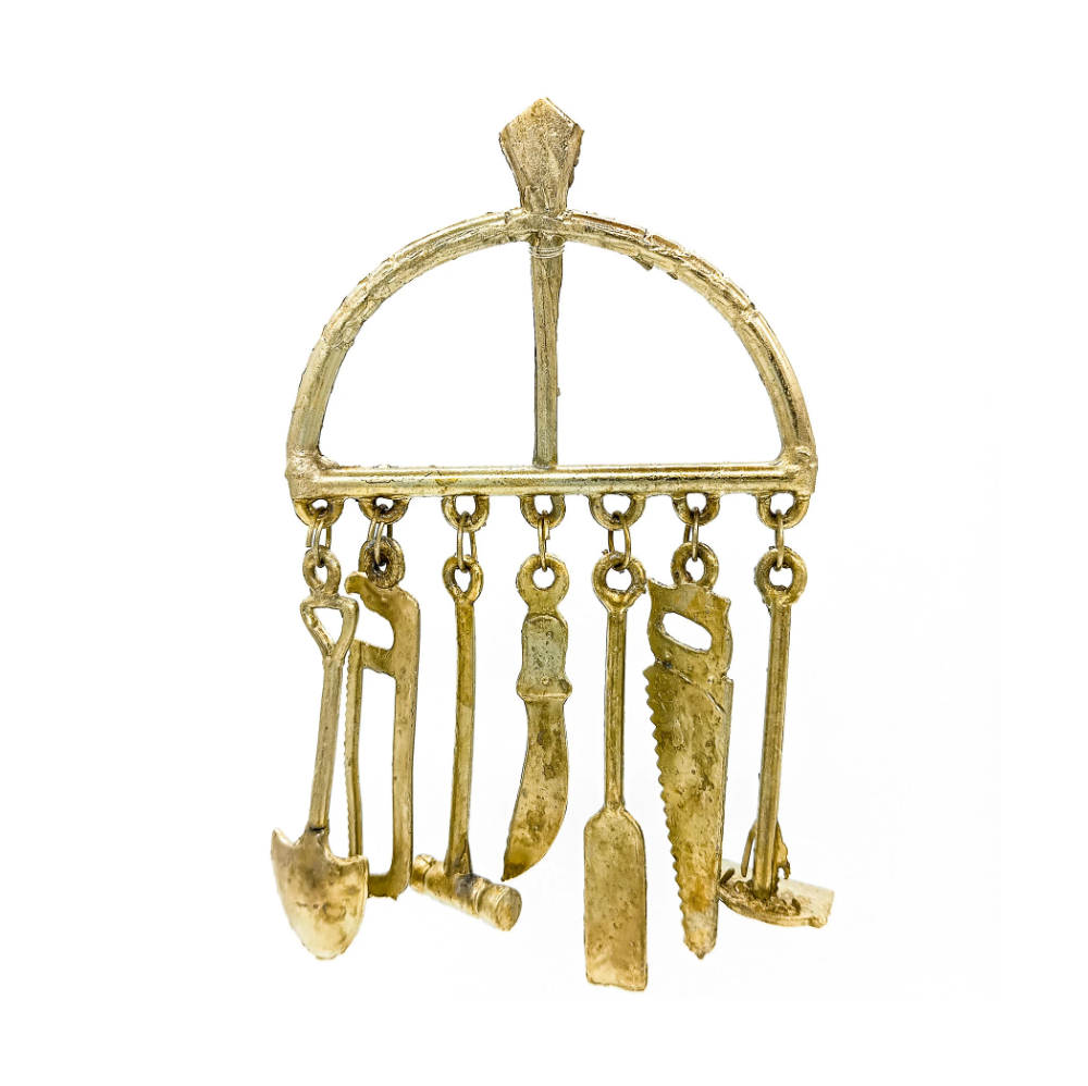 Mini Axofá Dourado 10CM Ferramenta P/ Assentamento De Oxossi